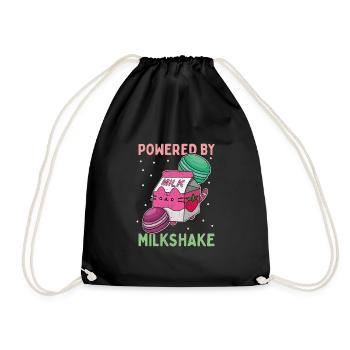 Erdbeeren Geschmack Milkshake Kawaii Japan - Turnbeutel - Schwarz - Vorne