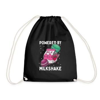 Erdbeeren Geschmack Milkshake Kawaii Japan - Turnbeutel - Schwarz - Vorne