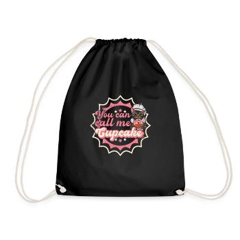 Baker Baking Cat Hobby Baker Dessert Cake - Drawstring Bag - black - Front