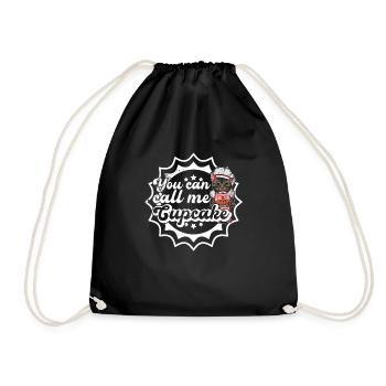 Baker Baking Cat Hobby Baker Dessert Cake - Drawstring Bag - black - Front