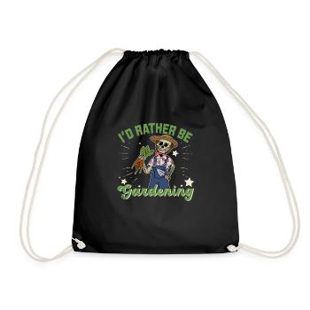 Hobby Gardener Garden Flowers Spooky Skeleton - Drawstring Bag - black - Front