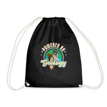 Geology mountains stones geologist hammer saying - Drawstring Bag - black - Front