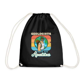 Geologist studies profession geologist hammer - Drawstring Bag - black - Front