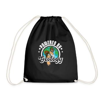 Geology Mountains Stones Geologist Hammer Saying - Drawstring Bag - black - Front