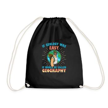 Geologist Fossils Profession Stones Hammer Saying - Drawstring Bag - black - Front