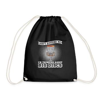 Disc Golf Flying Disc Tree Sport Discgolfer - Drawstring Bag - black - Front
