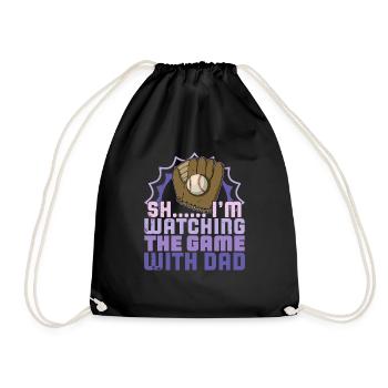 Handschuhe Ball Baseball Schläger USA Spruch - Turnbeutel - Schwarz - Vorne