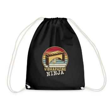 Vibraphone musician percussion instrument music - Drawstring Bag - black - Front