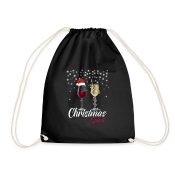 Christmas Spirit Christmas Red Wine - Drawstring Bag - black - Front