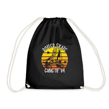 Roller Skating Roller Skates Roll Skating Gear 1984 - Drawstring Bag - black - Front