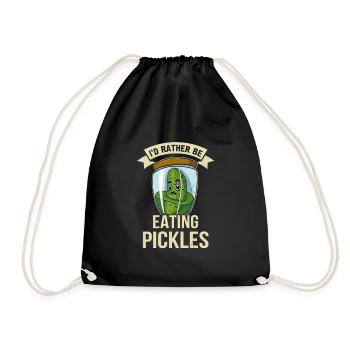 Concombres, cornichons, cornichons, fruits, aliments - Sac de sport léger - noir - Devant