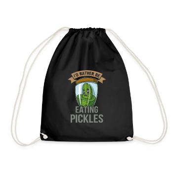 Concombres, cornichons, cornichons, fruits, aliments - Sac de sport léger - noir - Devant