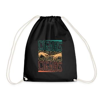 Cigars Daddy Tobacco Smoker Smoking Saying - Drawstring Bag - black - Front