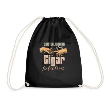 Smoker Tobacco Cigar Cigars Smoking Saying - Drawstring Bag - black - Front