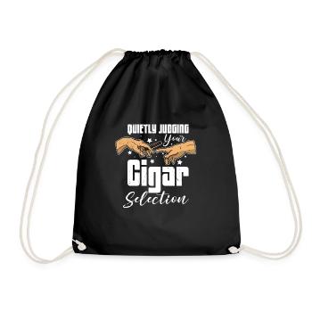 Smoker Tobacco Cigar Cigars Smoking Saying - Drawstring Bag - black - Front