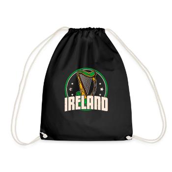 Celtic Harp Ireland Music School Musicians - Drawstring Bag - black - Front