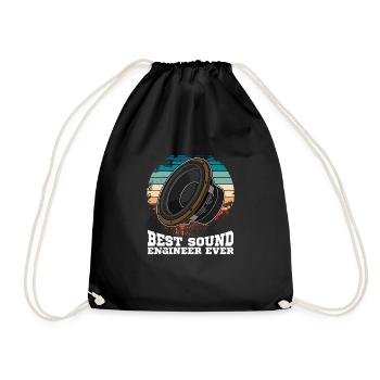 Subwoofer Music Sound Technician Audio Saying - Drawstring Bag - black - Front