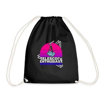 Astronomy Science Telescope Hobby Stars - Drawstring Bag - black - Front