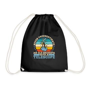 Telescope Physics School Astronomy Stars - Drawstring Bag - black - Front