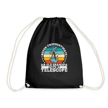 Telescope Physics School Astronomy Stars - Drawstring Bag - black - Front