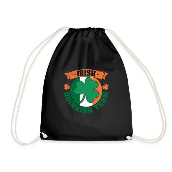 Irish origin Ireland flag clover green - Drawstring Bag - black - Front