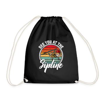 Seilrutscher Seilrutschen Zipline Zipliner Hobby - Drawstring Bag - black - Front