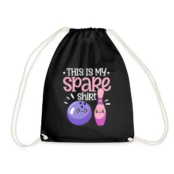 Bowling Game Lover Bowling Player - Funny This Is - Drawstring Bag - black - Front