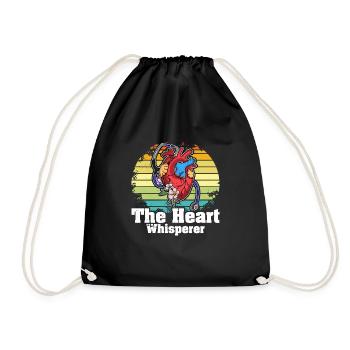 Cardiology Profession Medical assistant Caregiver Heart - Drawstring Bag - black - Front
