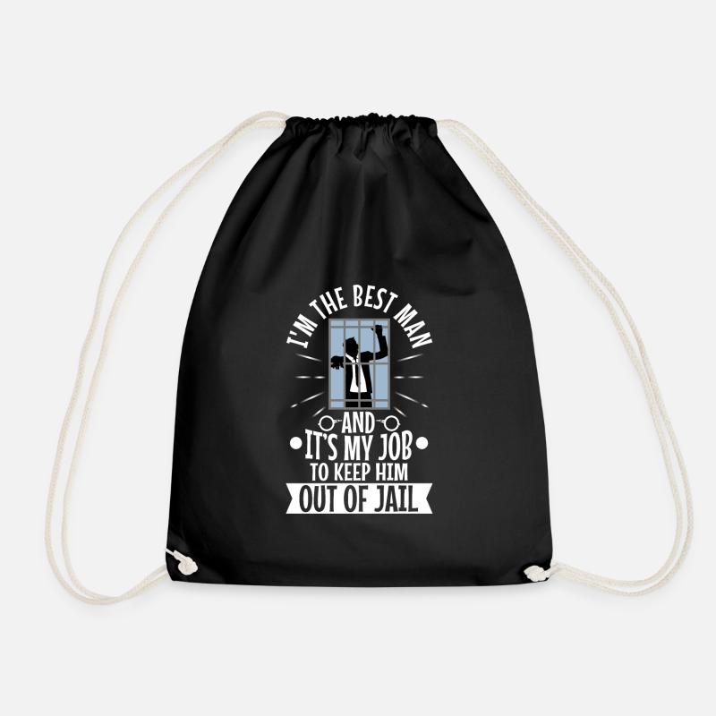 Im the best man - Drawstring Bag - black