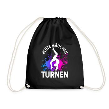 Turnen Gymnsatik Turntrainer Sportverein Geschenk - Turnbeutel - Schwarz - Vorne