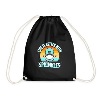 Life Is Better With Sprinkles - Turnbeutel - Schwarz - Vorne