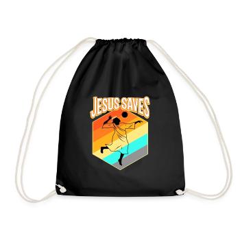 Jesus and Volleyball - Drawstring Bag - black - Front