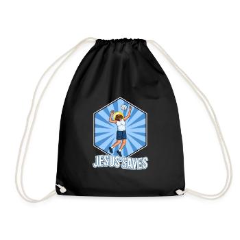 Jesus and Volleyball - Drawstring Bag - black - Front