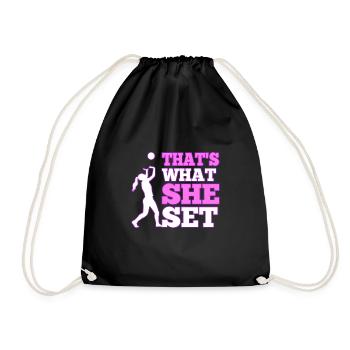 Thats what she set volleyball - Turnbeutel - Schwarz - Vorne