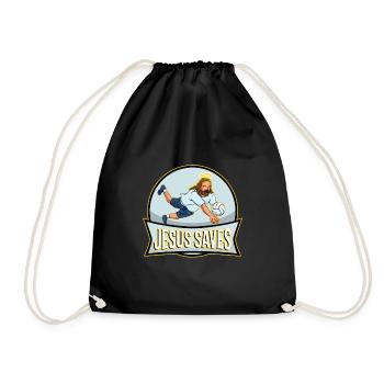 Jesus and Volleyball - Drawstring Bag - black - Front