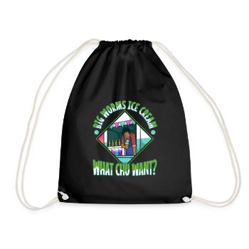 Big worms ice cream truck - Drawstring Bag - black - Front