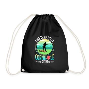 C’est ma chemise porte-bonheur en cornhole - Sac de sport léger - noir - Devant