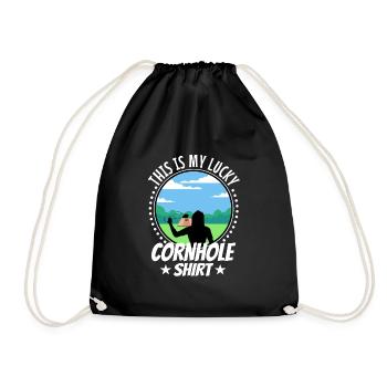C’est ma chemise porte-bonheur en cornhole - Sac de sport léger - noir - Devant