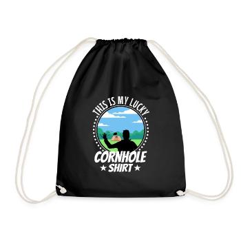 C’est ma chemise porte-bonheur en cornhole - Sac de sport léger - noir - Devant