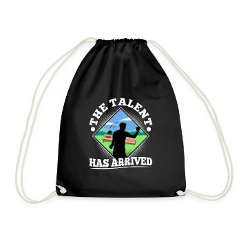 The Talent has arrived cornhole - Drawstring Bag - black - Front