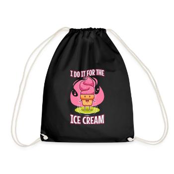 I Do It For The Ice Cream - Drawstring Bag - black - Front