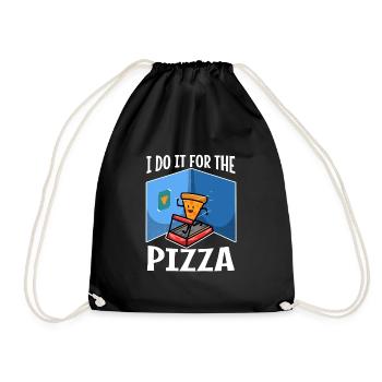 I do it for the Pizza - Drawstring Bag - black - Front