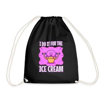 Je le fais pour la crème glacée - Sac de sport léger - noir - Devant