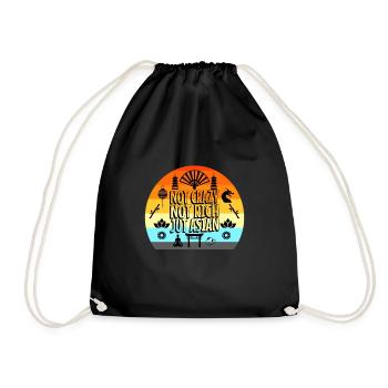 Pas fou Pas riche Juste asiatique - Sac de sport léger - noir - Devant
