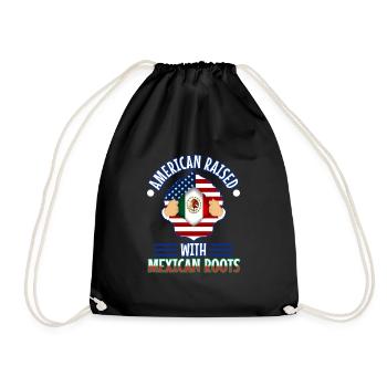 American raised with Mexican roots - Turnbeutel - Schwarz - Vorne