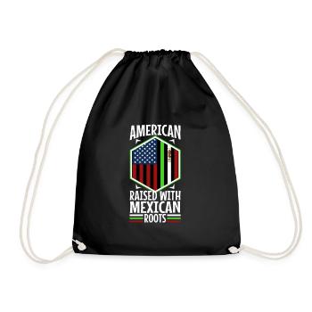 American raised with Mexican roots - Turnbeutel - Schwarz - Vorne