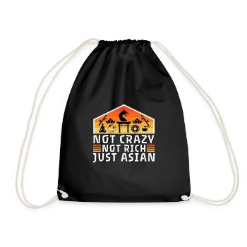 Pas fou Pas riche Juste asiatique - Sac de sport léger - noir - Devant