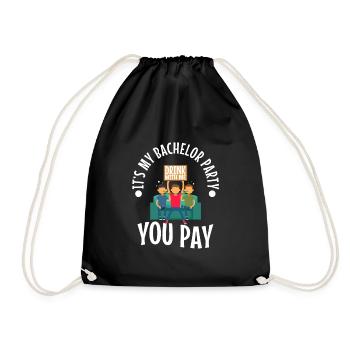 C’est mon enterrement de vie de garçon avec moi vous payez - Sac de sport léger - noir - Devant