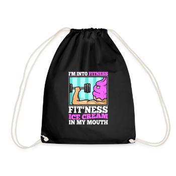 Im into fitness ice cream - Drawstring Bag - black - Front