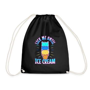 Lick Me Until Ice Cream - Turnbeutel - Schwarz - Vorne